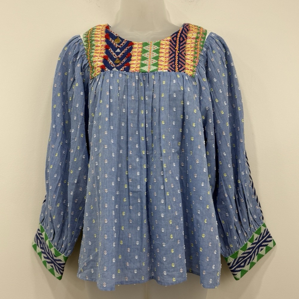 Anthropologie Verb Pallavi Singhee Rhapsody Blouse M Boho Peasant Folk Artsy